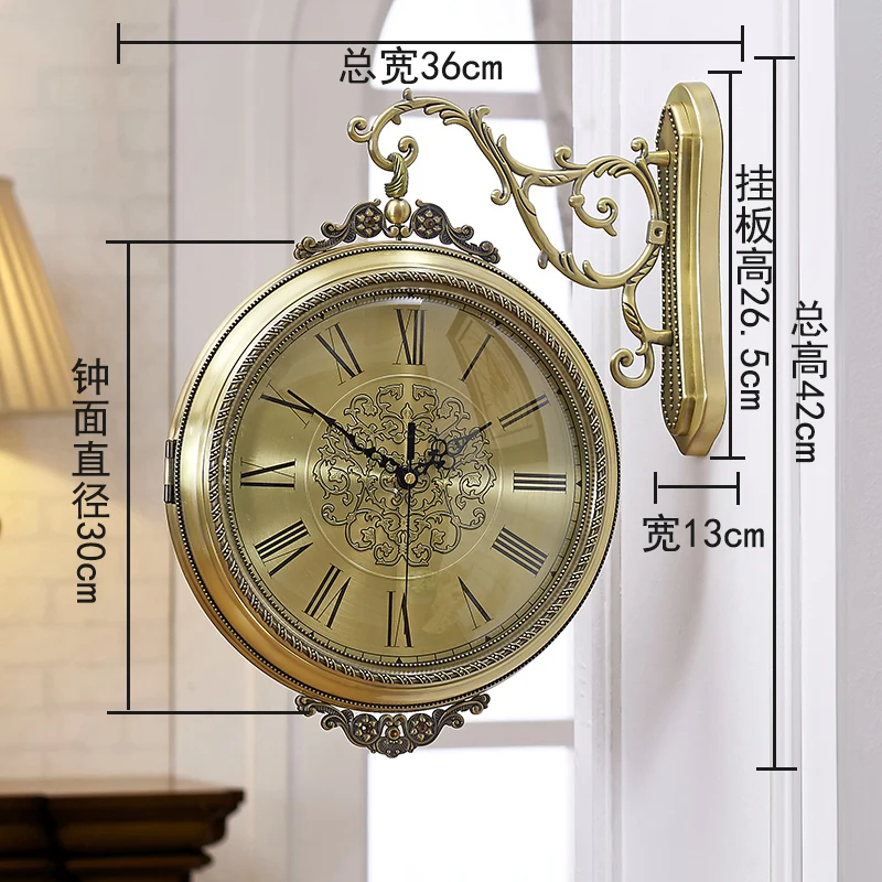 Double-side Gold Luxury Wall Clock 3d Large Solid Wood Metal Clocks Wall Home Decor Silent Living Room Horloge American Clocks
Double-side Gold Luxury Wall Clock 3d Large Solid Wood Metal Clocks Wall Home Decor Silent Living Room Horloge American Clocks