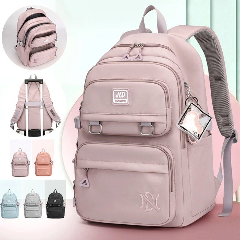 

Multi Pocket Nylon Backpack Travel Rucksack Cute Casual Daypack School Bag for Women Student Teenagers