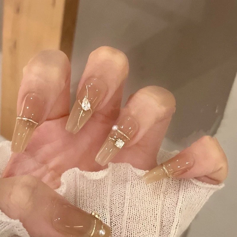 10PCS Handmade Nails Press on Full Cover Professional Nails Manicuree Square Drill False Nails Wearable Artificial With Designs
10PCS Handmade Nails Press on Full Cover Professional Nails Manicuree Square Drill False Nails Wearable Artificial With Designs