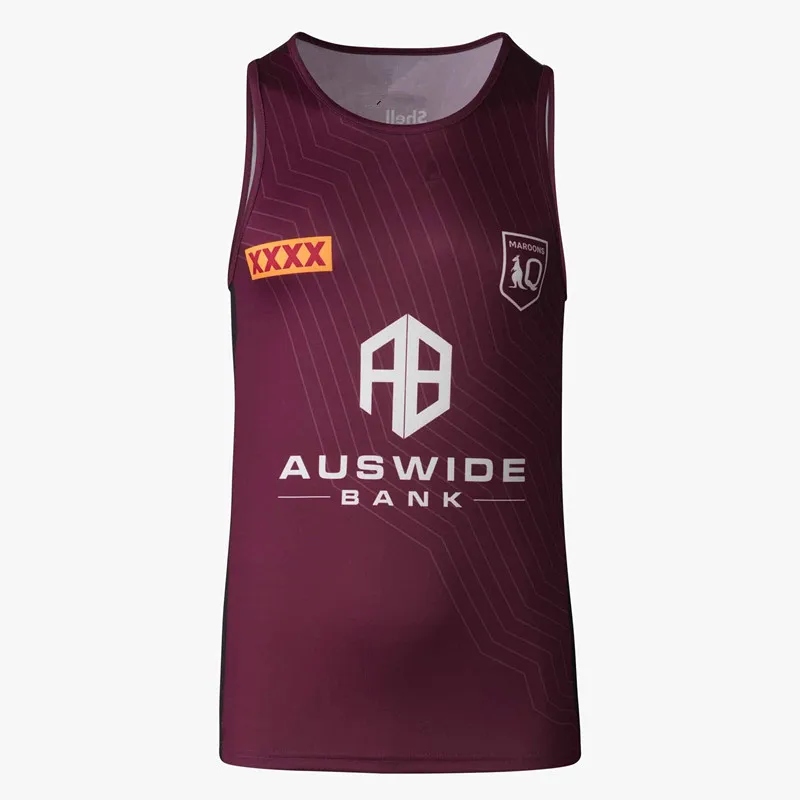 

QLD Maroons 2023 Men's Maroon Training Singlet 2023/24 QUEENSLAND MAROONS STATE OF ORIGIN RUGBY TRAINING JERSEY SHORTS size -5XL