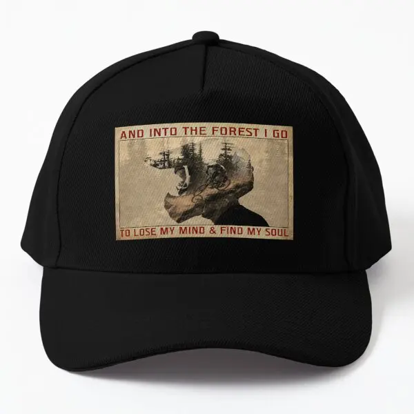 

And Into The Forest I Go To Lose My Mind Baseball Cap Hat Sport Printed Fish Mens Black Bonnet Casual Summer Sun Spring