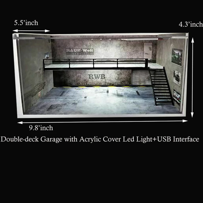 Diorama 1:64 Model Car Double-Deck LED Lighting Garage RWB Vehicle Parking Lot Station
Diorama 1:64 Model Car Double-Deck LED Lighting Garage RWB Vehicle Parking Lot Station