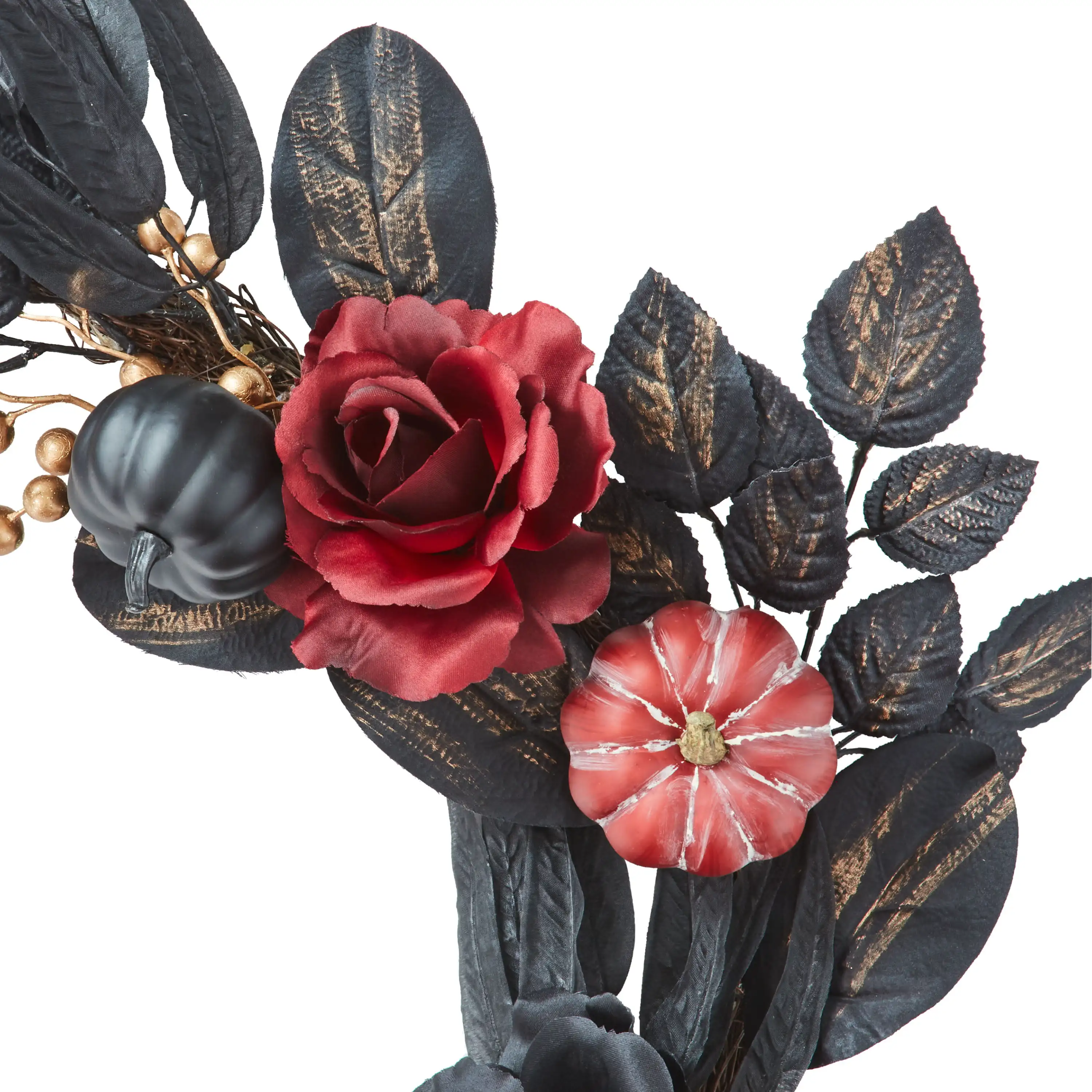 

Halloween Decoration Garland, Black & Burgundy, Artificial Roses/Mums/Pumpkin Garland, 6', by Way To Celebrate