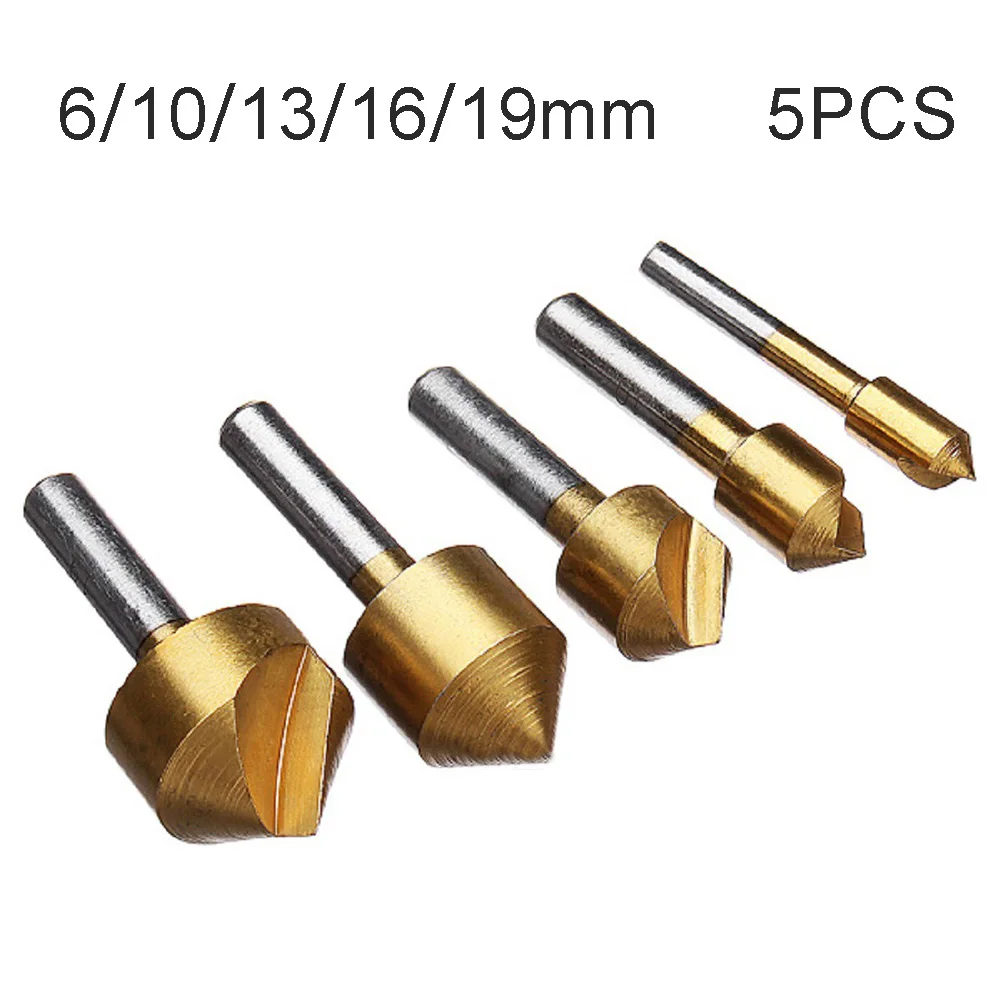 5Pcs Countersink Drill Bit 90 Degree Chamfering Tools Single Blade Circular Handle Chamfer Cutter Wood Metal Hole Drilling
5Pcs Countersink Drill Bit 90 Degree Chamfering Tools Single Blade Circular Handle Chamfer Cutter Wood Metal Hole Drilling