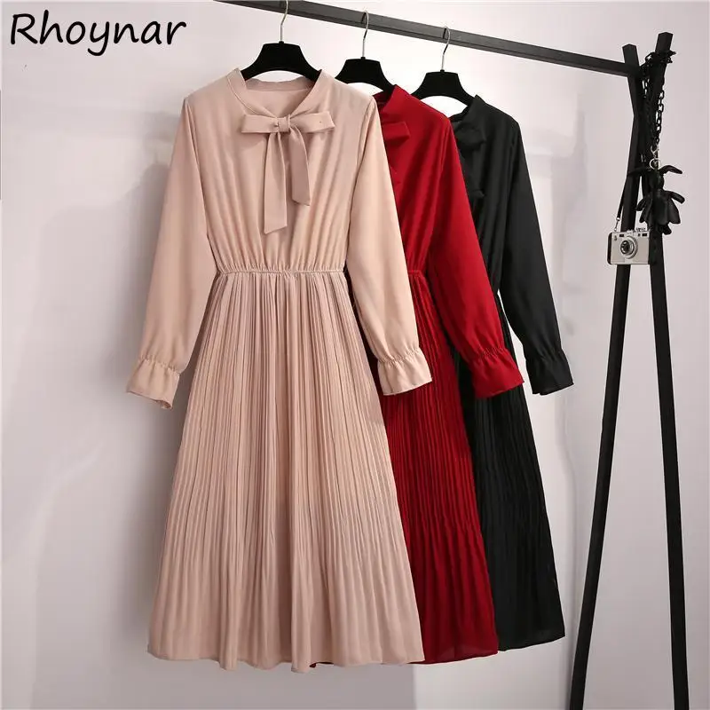 Long Sleeve Dress Women Oversize Bow Tender Korean Style Leisure All-match Trendy Baggy Elegant High Waist Female Clothing Plain
Long Sleeve Dress Women Oversize Bow Tender Korean Style Leisure All-match Trendy Baggy Elegant High Waist Female Clothing Plain