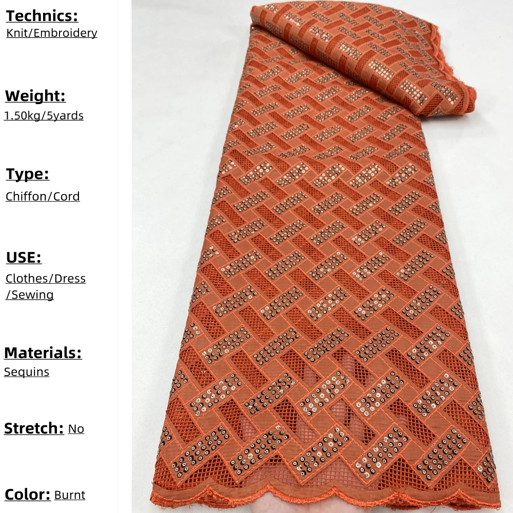 PGC Burnt African Cord Lace Fabric 2022 High Quality Sequins Nigerian Lace Fabric French Net Lace Fabric For Wedding 4340B
PGC Burnt African Cord Lace Fabric 2022 High Quality Sequins Nigerian Lace Fabric French Net Lace Fabric For Wedding 4340B
