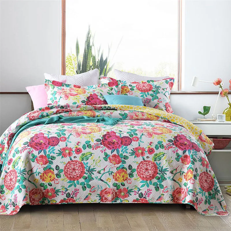CHAUSUB Cotton Bedspread on the Bed Quilt Set 3pcs Flower Print Bed Cover Pillowcase Queen Size Coverlet Quilted Blanket for Bed
CHAUSUB Cotton Bedspread on the Bed Quilt Set 3pcs Flower Print Bed Cover Pillowcase Queen Size Coverlet Quilted Blanket for Bed