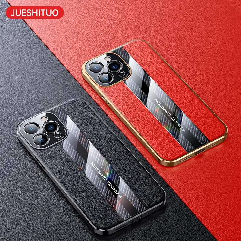 Carbon Fiber Genuine Leather Cover For iPhone 13 Pro Max Case Camera Protection Shockproof Phone Case Anti-fingerprint JUESHITUO
Carbon Fiber Genuine Leather Cover For iPhone 13 Pro Max Case Camera Protection Shockproof Phone Case Anti-fingerprint JUESHITUO