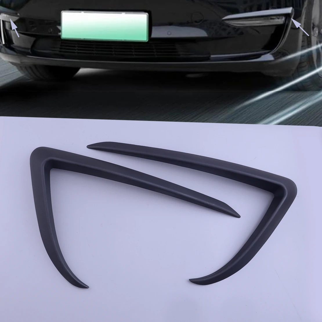 Front Left Right Bumper Fog Light Cover Eyebrow Spoiler Trim Strip Frame Fit for Tesla Model 3 2017-2019 2020 2021 Matte Black
Front Left Right Bumper Fog Light Cover Eyebrow Spoiler Trim Strip Frame Fit for Tesla Model 3 2017-2019 2020 2021 Matte Black
