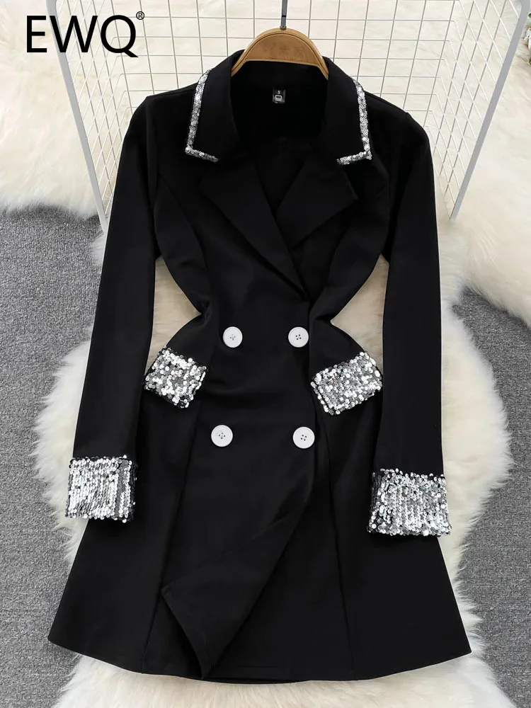 Платье женское двубортное с блестками и высокой талией, на осень/зиму
Платье женское двубортное с блестками и высокой талией, на осень/зиму