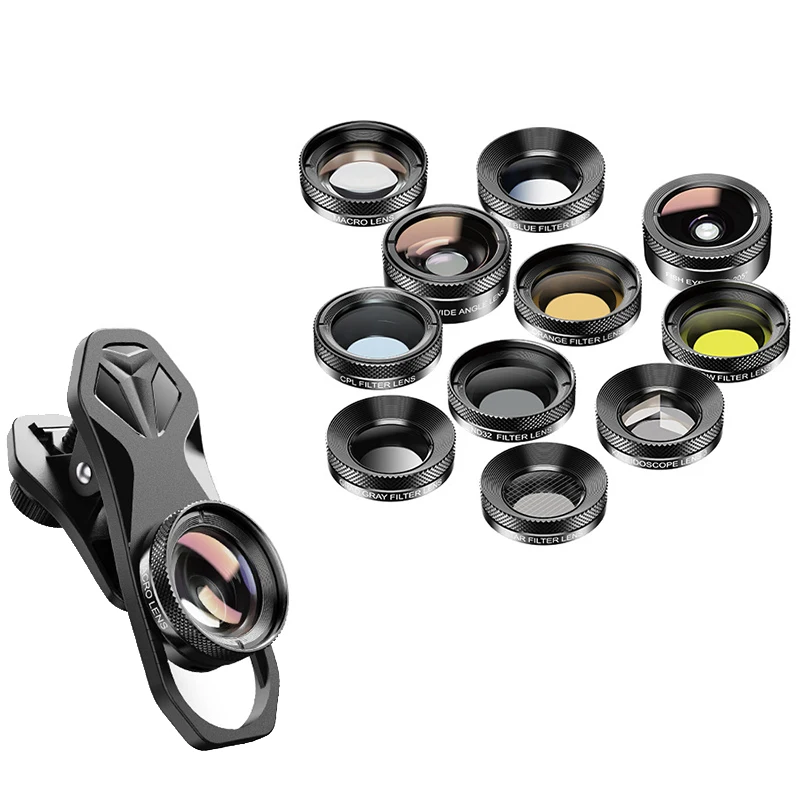 ABGZ-APEXEL 11 In 1 Camera Phone Lens Kit Wide Angle Macro Full Color/Grad Filter CPL ND Star Filter For Iphone Xiaomi All Smart
ABGZ-APEXEL 11 In 1 Camera Phone Lens Kit Wide Angle Macro Full Color/Grad Filter CPL ND Star Filter For Iphone Xiaomi All Smart