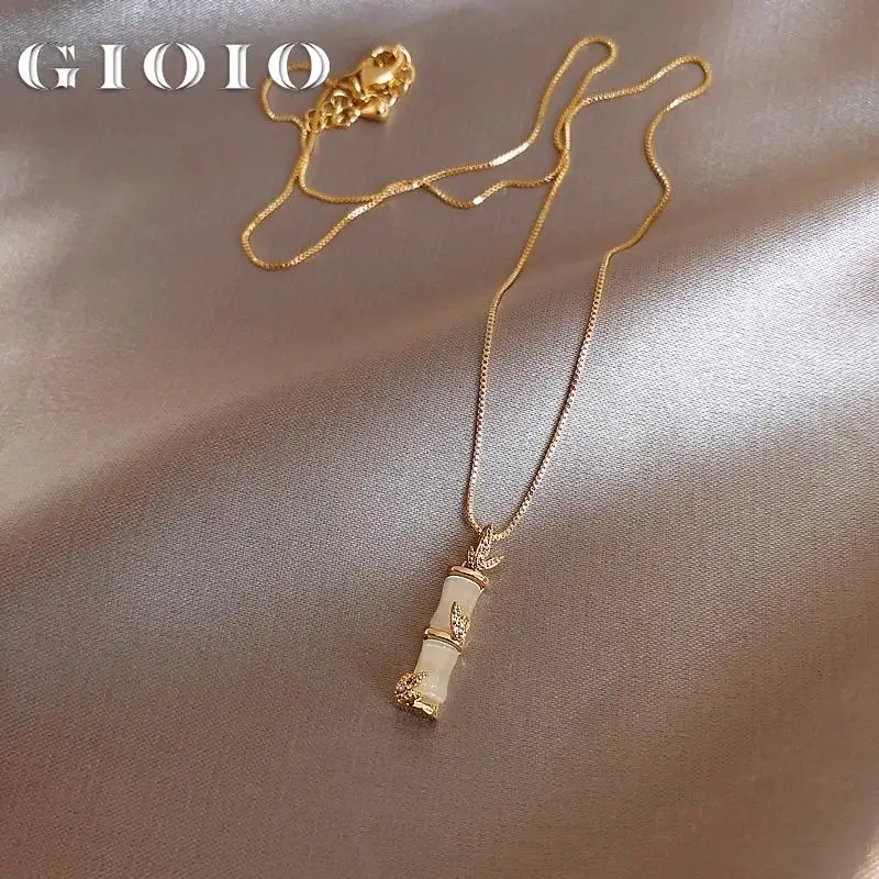 2022 New Simple Ladies Bamboo Shaped Pendant Korean women's collarbone Chain Exquisite Gift Fashion Jewelry Short Necklace
2022 New Simple Ladies Bamboo Shaped Pendant Korean women's collarbone Chain Exquisite Gift Fashion Jewelry Short Necklace