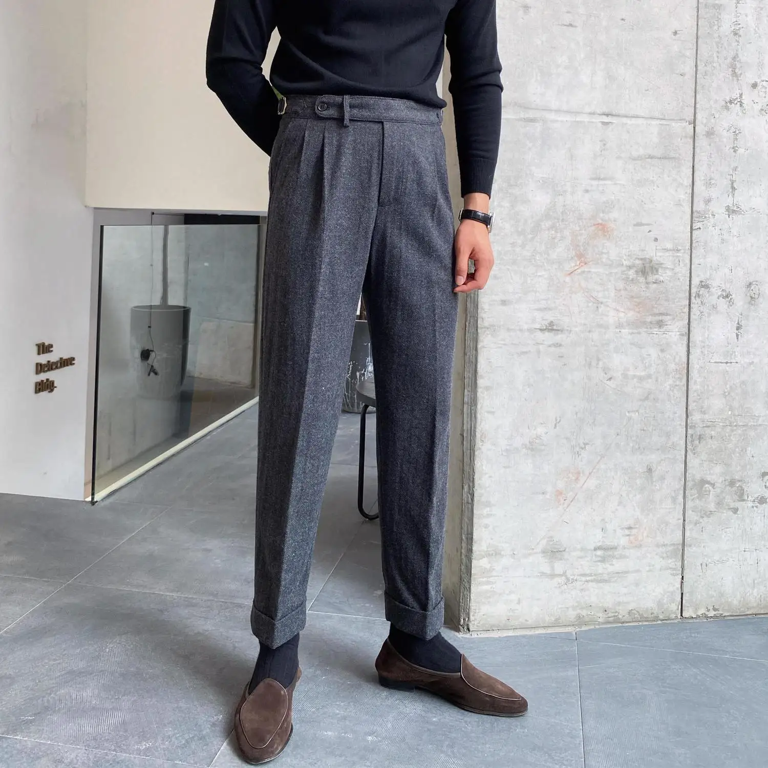 Men 2023 Autumn Winter Fashion Straight Fit Business Suits Pants Men's Casual Woolen Trousers Mens New Formal Wool Pants W79 
Men 2023 Autumn Winter Fashion Straight Fit Business Suits Pants Men's Casual Woolen Trousers Mens New Formal Wool Pants W79