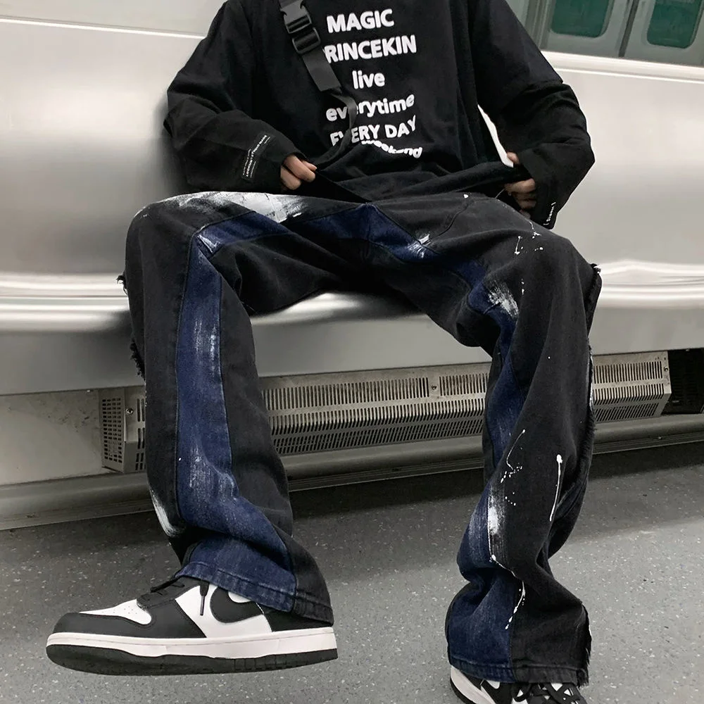 Privathinker Splash Paint Men Jeans Straight-leg Baggy Streetwear Hip Hop High Waist Black Denim Pants Harajuku Male Trousers
Privathinker Splash Paint Men Jeans Straight-leg Baggy Streetwear Hip Hop High Waist Black Denim Pants Harajuku Male Trousers