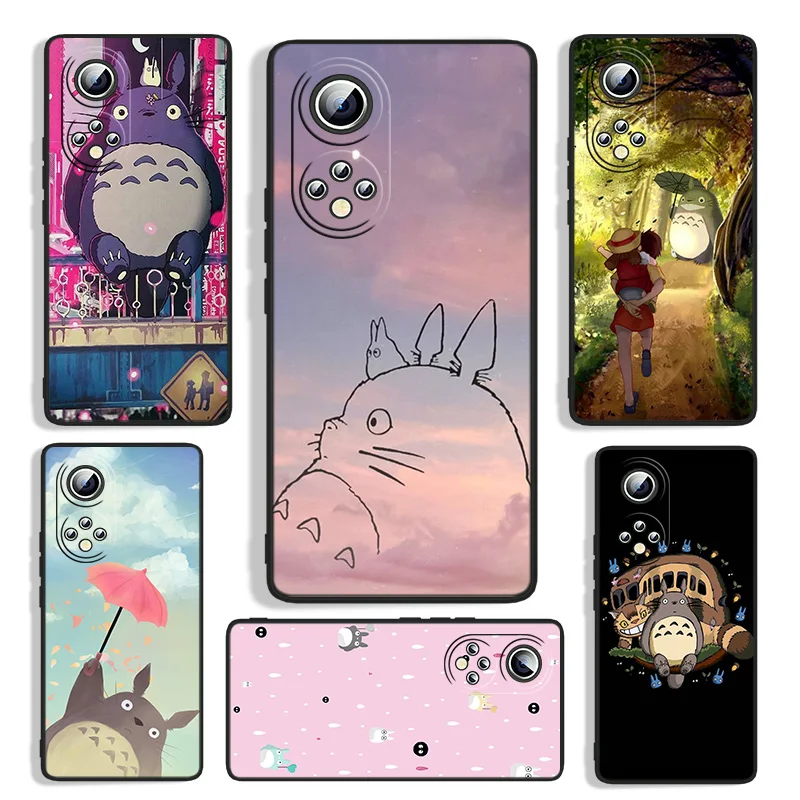 

Anime Studio Ghibli Totoro For Huawei Honor 60 SE 50 30i 20 10i 10X 10 9X 9C 9A 8A X8 X7 Lite Pro Black Silicone Phone Case