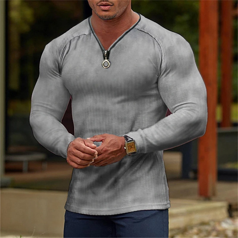 2023 Spring Casual T-shirt Men Fashion Simple Solid Color Loose Zipper V Neck Tee Vintage Mens Clothes Long Sleeve Pullover Tops
2023 Spring Casual T-shirt Men Fashion Simple Solid Color Loose Zipper V Neck Tee Vintage Mens Clothes Long Sleeve Pullover Tops