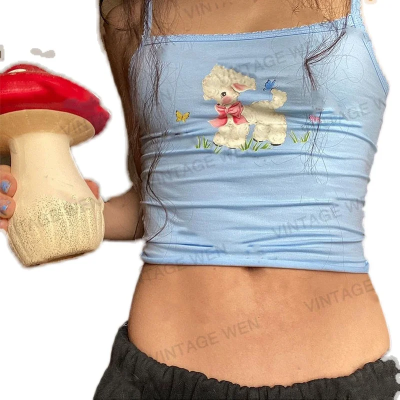 Sweetheart Retro Blue Slim Fit Short Camisole Women's Top All-Matching Tops Women Cute Fashion Models
Sweetheart Retro Blue Slim Fit Short Camisole Women's Top All-Matching Tops Women Cute Fashion Models