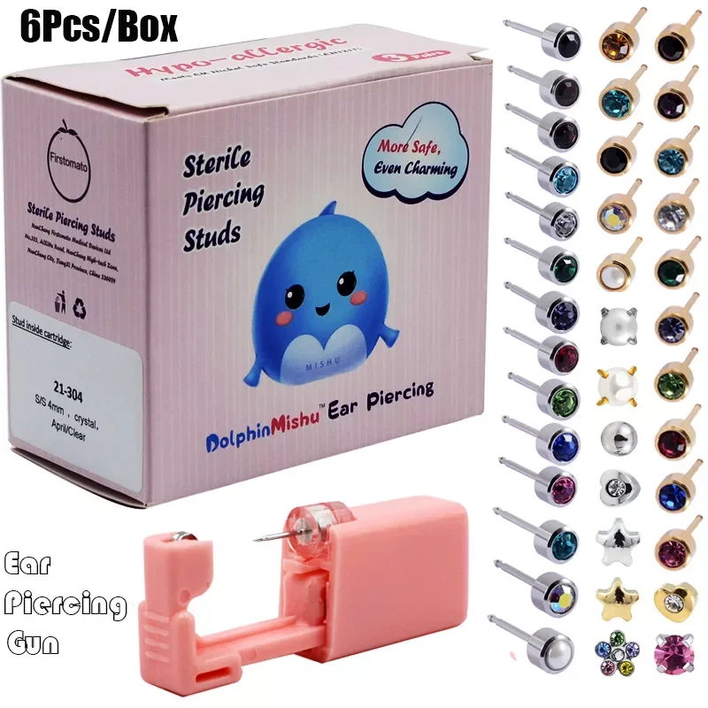6Pcs/Box Disposable No Pain Ear Piercing Cartilage Tragus Helix Gun Unit ear Stud Display Piercing Tool Kit Ear Piercing Unit
6Pcs/Box Disposable No Pain Ear Piercing Cartilage Tragus Helix Gun Unit ear Stud Display Piercing Tool Kit Ear Piercing Unit
