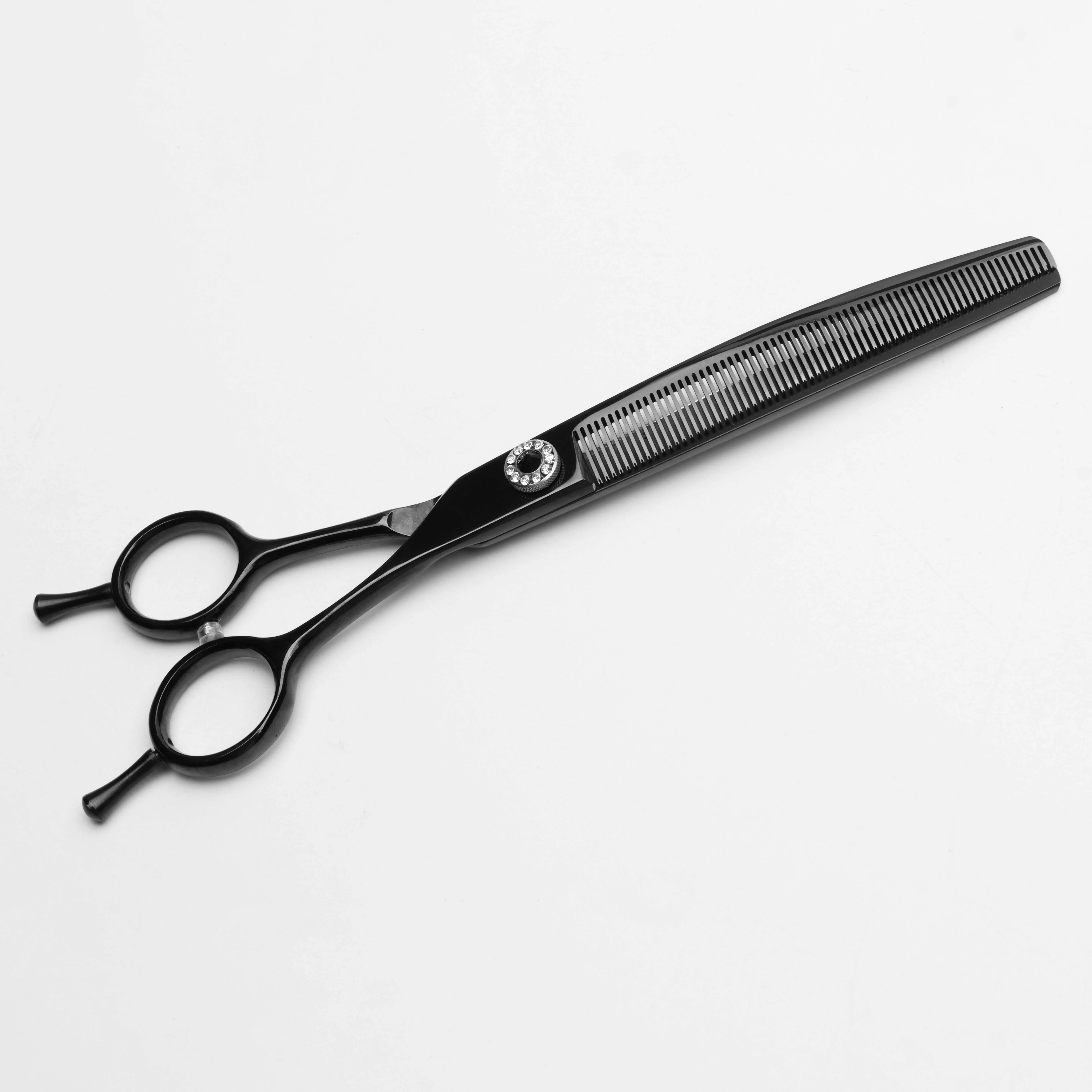 Stainless Steel Black Titanium Grooming Dog Shear Pet Curved Thinning Scissors 7.25 inch 66 tooth
Stainless Steel Black Titanium Grooming Dog Shear Pet Curved Thinning Scissors 7.25 inch 66 tooth