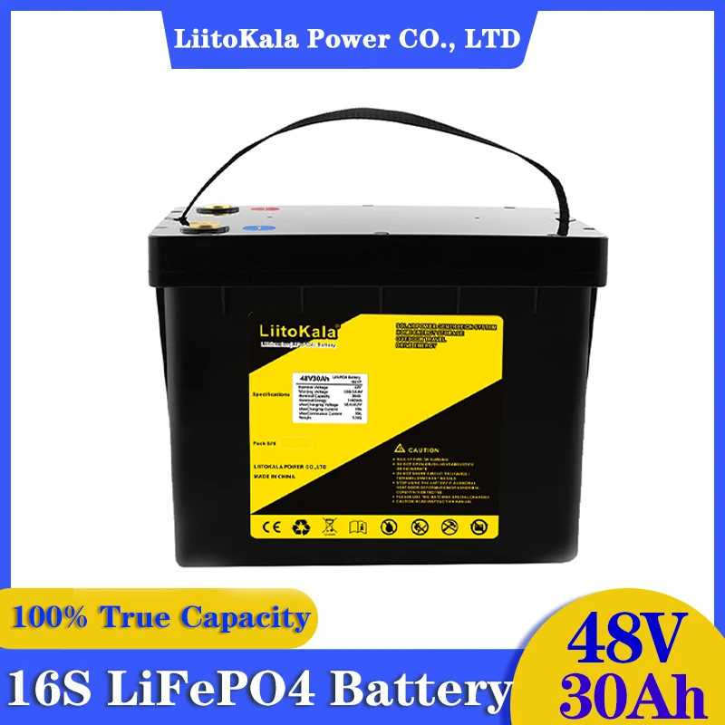 

LiitoKala 48V 30AH LifePO4 Battery Pack for DIY 58.4V Rechargeable Battery Pack Lithium Iron Phosphate lifepo4 Solar Cell