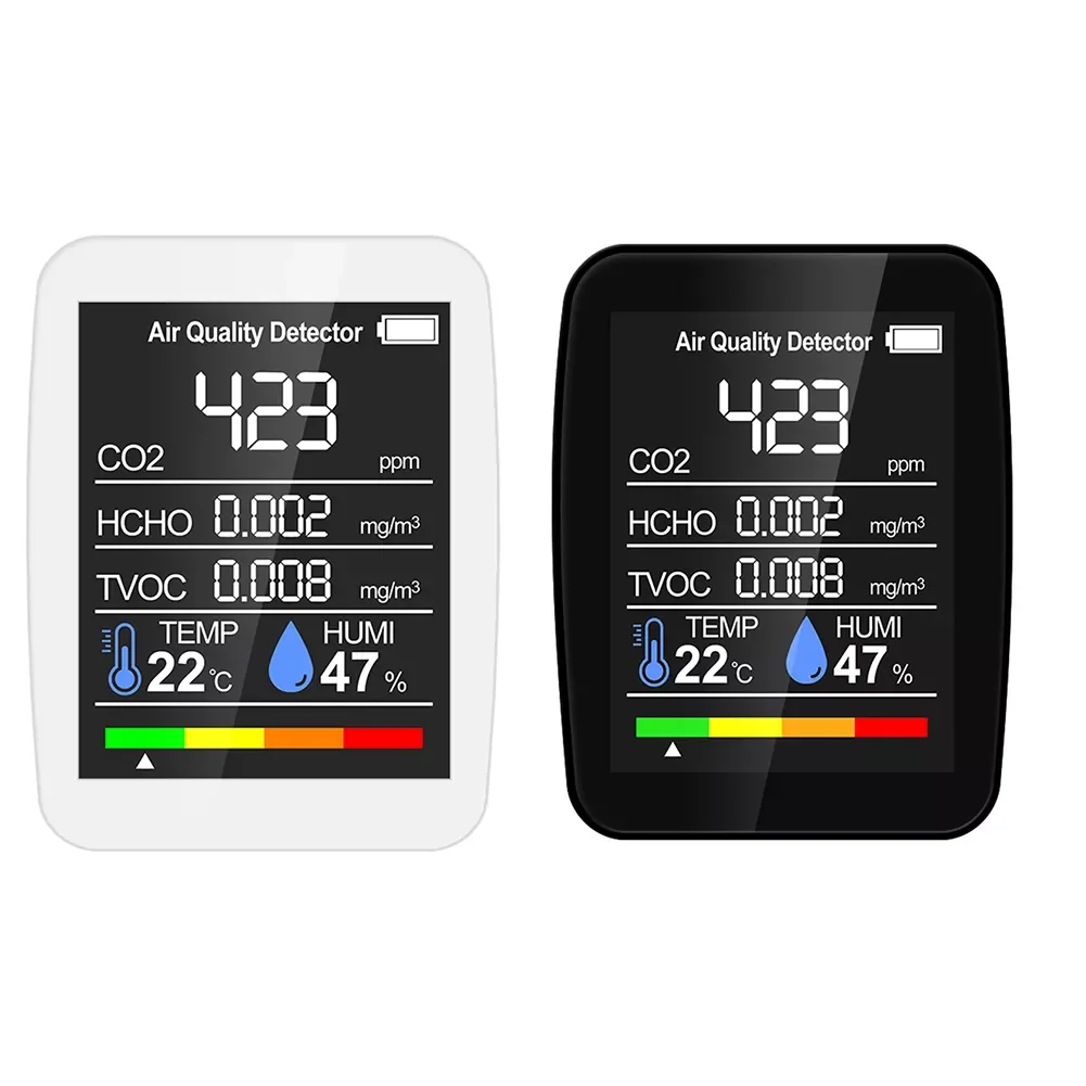 5 in 1 CO2 Carbon Dioxide Analyzer Air Quality Temperature Humidity Detector Large Screen Display Gas Detector
5 in 1 CO2 Carbon Dioxide Analyzer Air Quality Temperature Humidity Detector Large Screen Display Gas Detector
