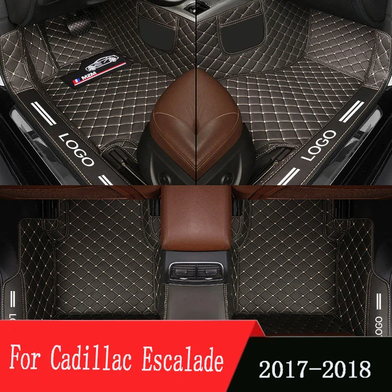 

Коврики для Cadillac Escalade 2017 2018, автомобильные напольные коврики, коврики, аксессуары для интерьера из искусственной кожи, защитные накладки на ножки под заказ