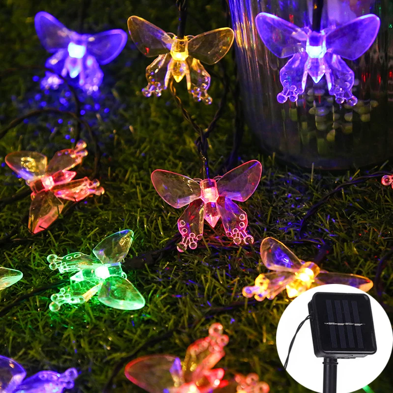 Crystal Butterfly LED Solar Fairy String Lights Christmas Waterproof New Year Solar LED Lights Garland Garden Wedding Decoration
Crystal Butterfly LED Solar Fairy String Lights Christmas Waterproof New Year Solar LED Lights Garland Garden Wedding Decoration