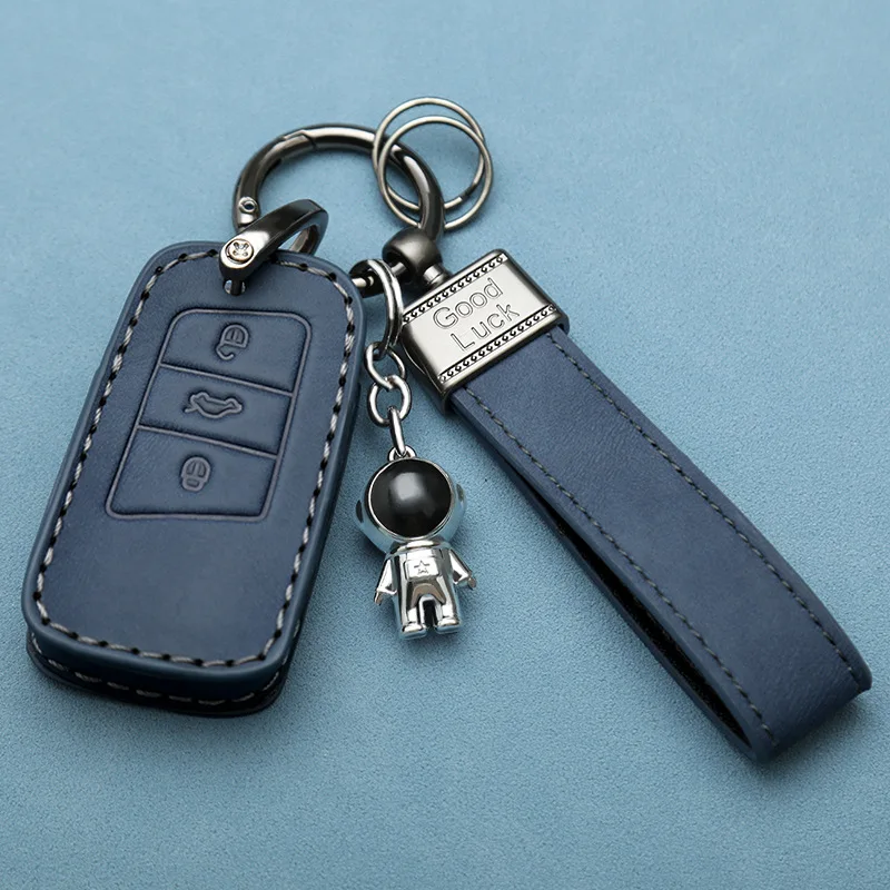 

Кожаный чехол для ключей для Volkswagen VW Magotan Passat B8 Golf Skoda, 3 кнопки, смарт-пульт дистанционного управления, чехол для автомобильного ключа, аксессуары для ключей