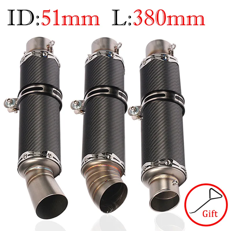 380MM Universal Motorcycle SC Exhaust Pipe Muffler DB Killer 51MM Escape Moto Pot Echappement Pipe For KTM390 MT07 R1 ZX6R
380MM Universal Motorcycle SC Exhaust Pipe Muffler DB Killer 51MM Escape Moto Pot Echappement Pipe For KTM390 MT07 R1 ZX6R