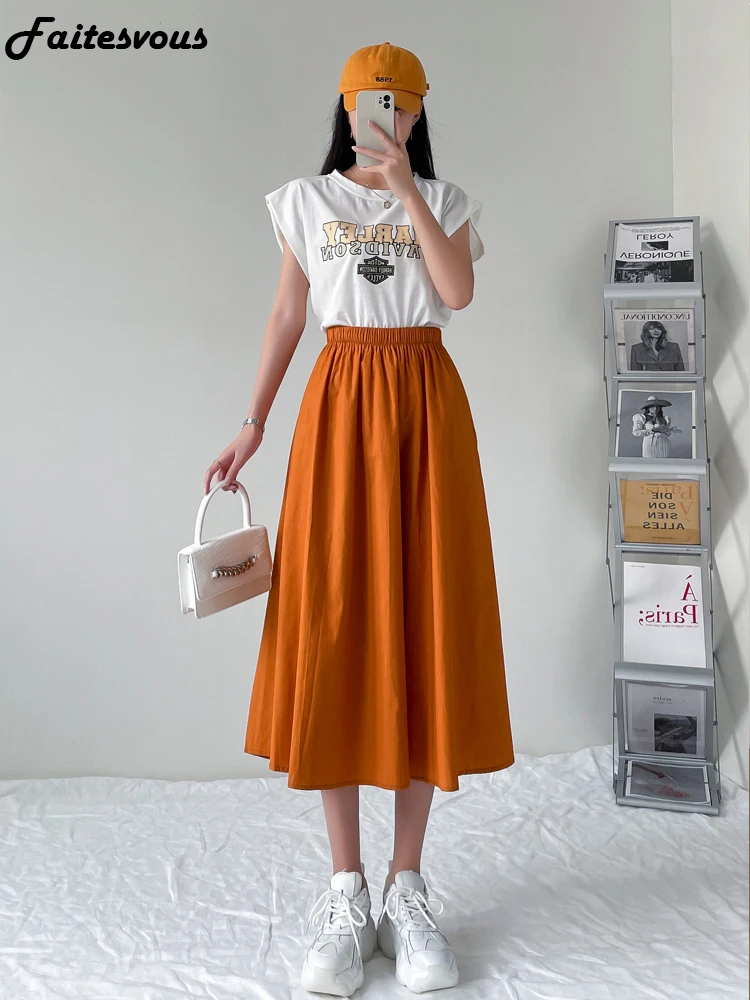 Korean Fashion Loose Long Skirt Women New High Waist Elastic Pleated White Skirts Female Spring Summer
Korean Fashion Loose Long Skirt Women New High Waist Elastic Pleated White Skirts Female Spring Summer