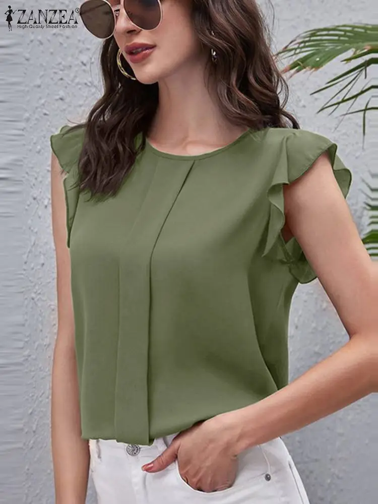 ZANZEA Summer Fashion OL Blouse For Women O-Neck Sleeveless Solid Tops Causal Work Shirt Holiday Party Blusas Tunic Chemise
ZANZEA Summer Fashion OL Blouse For Women O-Neck Sleeveless Solid Tops Causal Work Shirt Holiday Party Blusas Tunic Chemise