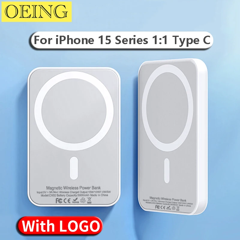 Новинка 2023, оригинальный внешний аккумулятор Macsafe 1:1, Tpey C для iPhone 15 Pro Max 15Plus/mini, магнитный беспроводной внешний аккумулятор Tpey C
Новинка 2023, оригинальный внешний аккумулятор Macsafe 1:1, Tpey C для iPhone 15 Pro Max 15Plus/mini, магнитный беспроводной внешний аккумулятор Tpey C
