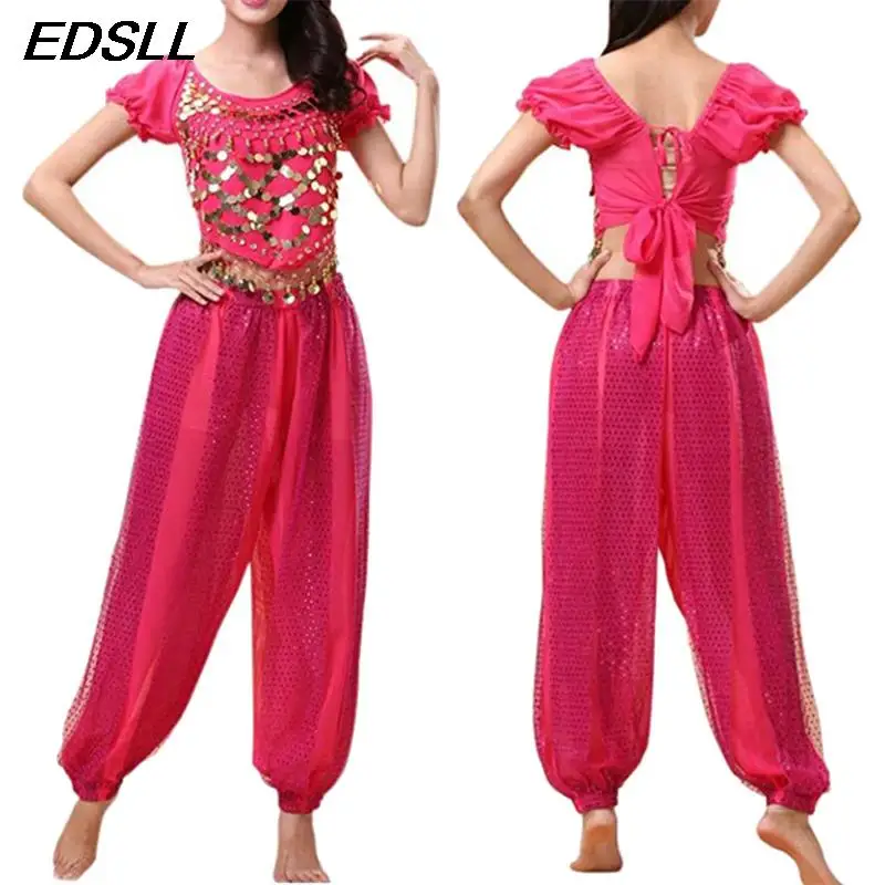 Новый костюм для индийского танца с узором, костюм для танца живота для взрослых, топы с блестками и шаровары, тренировочный костюм
Новый костюм для индийского танца с узором, костюм для танца живота для взрослых, топы с блестками и шаровары, тренировочный костюм