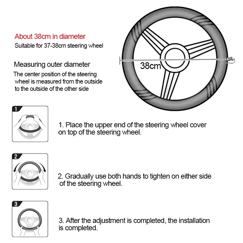 Accesorios para auto Car-styling Steering Wheel Cover Carbon Fiber Leather 37-38CM Cars Wheel Covers Anti Slip Breathable Univer
Accesorios para auto Car-styling Steering Wheel Cover Carbon Fiber Leather 37-38CM Cars Wheel Covers Anti Slip Breathable Univer