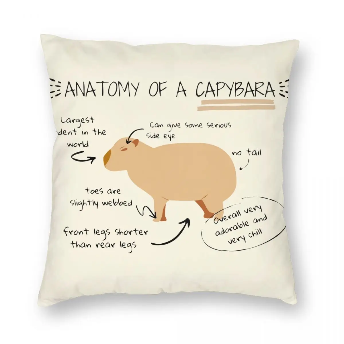 Anatomy Of A Capybara Pillowcase Printed Cushion Cover Decor Cute Animal Pillow Case Cover Living Room Dropshipping 45X45cm
Anatomy Of A Capybara Pillowcase Printed Cushion Cover Decor Cute Animal Pillow Case Cover Living Room Dropshipping 45X45cm