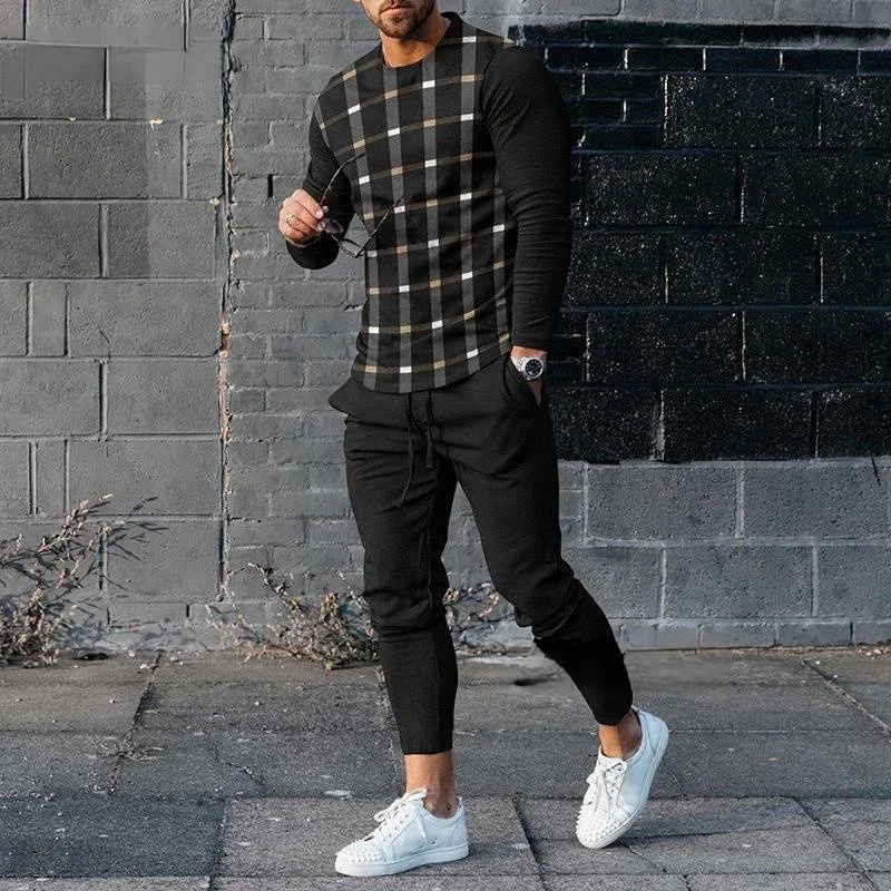 2023 Men Clothes Set Fashion Long Sleeved T Shirt+Trousers Casual Tracksuit 2 Piece Suit Male Sportswear Streetwear Oversized
2023 Men Clothes Set Fashion Long Sleeved T Shirt+Trousers Casual Tracksuit 2 Piece Suit Male Sportswear Streetwear Oversized