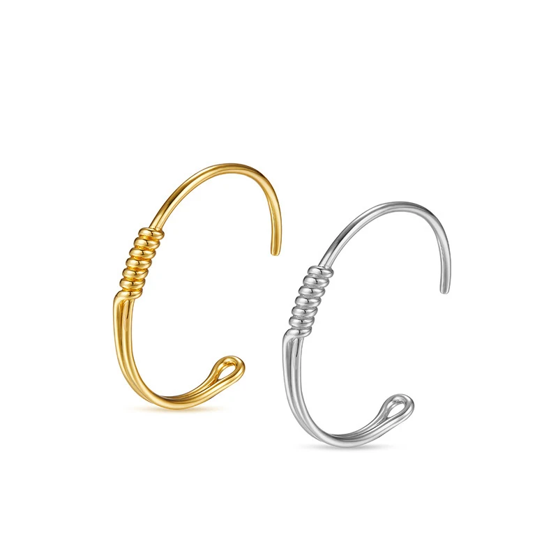 925 Sterling Silver With 18k Gold Plated Plain Silver Simple Rope Open Bracelet For Women Men Original Jewelry 2022 Trend
925 Sterling Silver With 18k Gold Plated Plain Silver Simple Rope Open Bracelet For Women Men Original Jewelry 2022 Trend