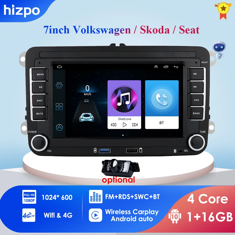 Автомобильный мультимедийный плеер Carplay проигрыватель на Android с 4G Wi-Fi для Volkswagen