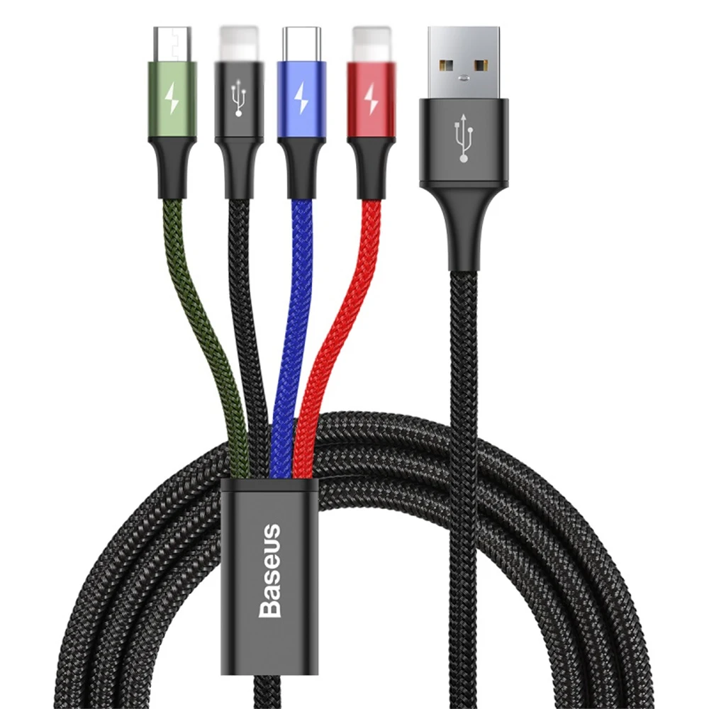3.5A 1.2 M 4 in 1 USB Fast Charging Cable For iPhone 12 Samsung S20 Xiaomi Redmi Huawei USB Charger Micro USB Type C Cable
3.5A 1.2 M 4 in 1 USB Fast Charging Cable For iPhone 12 Samsung S20 Xiaomi Redmi Huawei USB Charger Micro USB Type C Cable