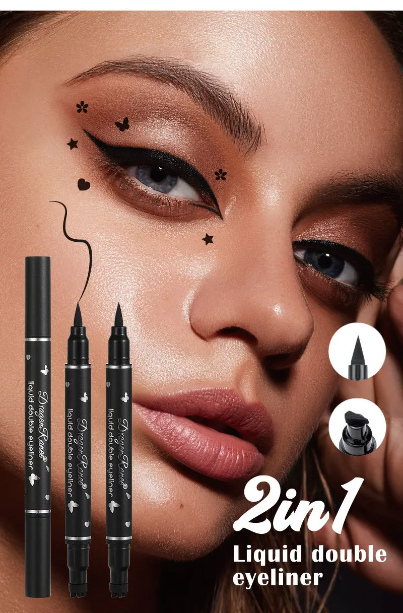 Double-Ended Star Stamp Eyeliner Pencil Waterproof And Non-Smudging Heart Plum Embellished Eye Liner For Beginners Makeup Tool
Double-Ended Star Stamp Eyeliner Pencil Waterproof And Non-Smudging Heart Plum Embellished Eye Liner For Beginners Makeup Tool