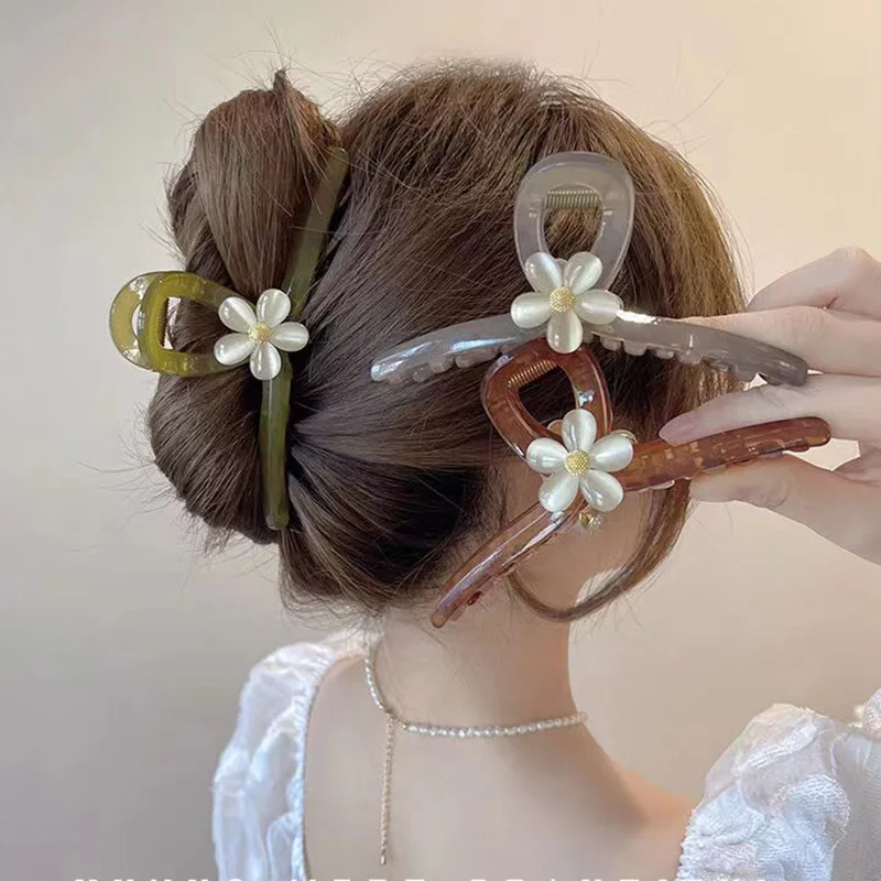 Black Gray Amber Green Dark Coffee Opal Flowers Grab Clip Shark Clip Hair Catch on The Back of The Head Hair Accessories AFS423
Black Gray Amber Green Dark Coffee Opal Flowers Grab Clip Shark Clip Hair Catch on The Back of The Head Hair Accessories AFS423