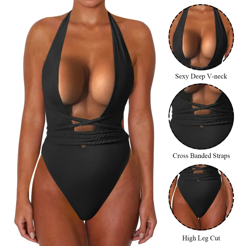 Deep V-Neck Bikini Women's Swimsuit Halter Bathing Suit 2022 Monokini String Sexy Swimsuit One Piece High Cut Swimwear
Deep V-Neck Bikini Women's Swimsuit Halter Bathing Suit 2022 Monokini String Sexy Swimsuit One Piece High Cut Swimwear