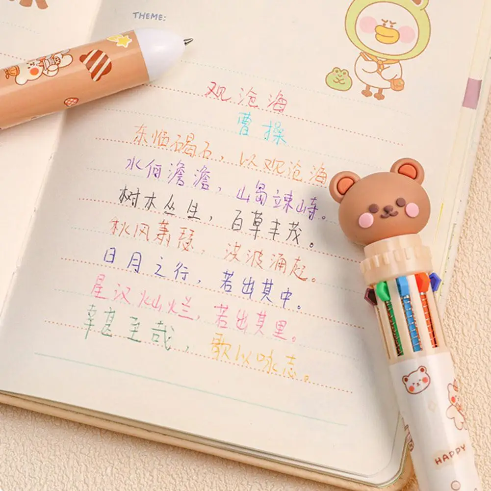 Bear Ten Color Push Type Ballpoint Pen Cartoon Cute Colorful Ballpoint Ballpoint Oily Pen Student Rainbow Statione Candy-co V0J7
Bear Ten Color Push Type Ballpoint Pen Cartoon Cute Colorful Ballpoint Ballpoint Oily Pen Student Rainbow Statione Candy-co V0J7