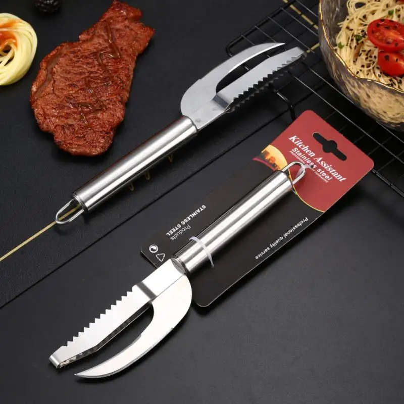 3 In 1 Stainless Steel Fish Scale Cut Knife Scrape Dig Knife Scraper Sawtooth Peelers Scraping Boning Filleting Kitchen Tools
3 In 1 Stainless Steel Fish Scale Cut Knife Scrape Dig Knife Scraper Sawtooth Peelers Scraping Boning Filleting Kitchen Tools
