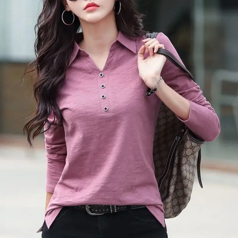 Cotton Loose Women's Blouses Polo Shirt Casual Summer Long Sleeve Top Solid Color New Fashion Spring Lady Clothing Houthion
Cotton Loose Women's Blouses Polo Shirt Casual Summer Long Sleeve Top Solid Color New Fashion Spring Lady Clothing Houthion