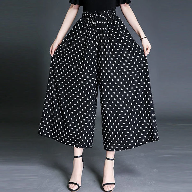High Waist Chiffon Wide Leg Pants for Women Summer New Dot Printing Plus Size Cropped Pants Casual Fashion Clothing
High Waist Chiffon Wide Leg Pants for Women Summer New Dot Printing Plus Size Cropped Pants Casual Fashion Clothing