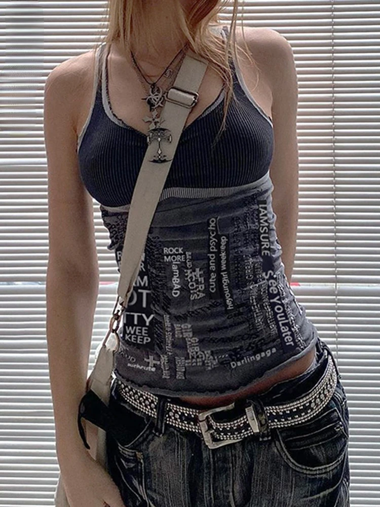 Letter Print Casual Tank Vest Female Slim Basic Y2K Camisole Summer 2022 New Sleeveless Vintage Streetwear Tops
Letter Print Casual Tank Vest Female Slim Basic Y2K Camisole Summer 2022 New Sleeveless Vintage Streetwear Tops