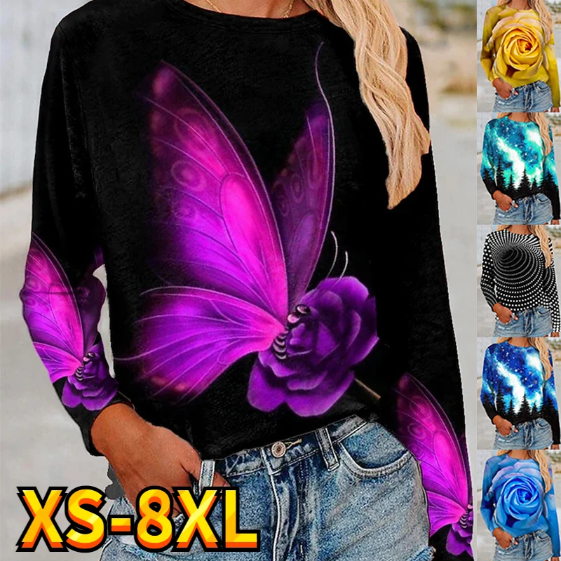 Women's T shirt Tee Butterfly Daily Weekend Floral Painting T shirt Tee Long Sleeve Flower Print Round Neck Basic XS-8XL
Women's T shirt Tee Butterfly Daily Weekend Floral Painting T shirt Tee Long Sleeve Flower Print Round Neck Basic XS-8XL