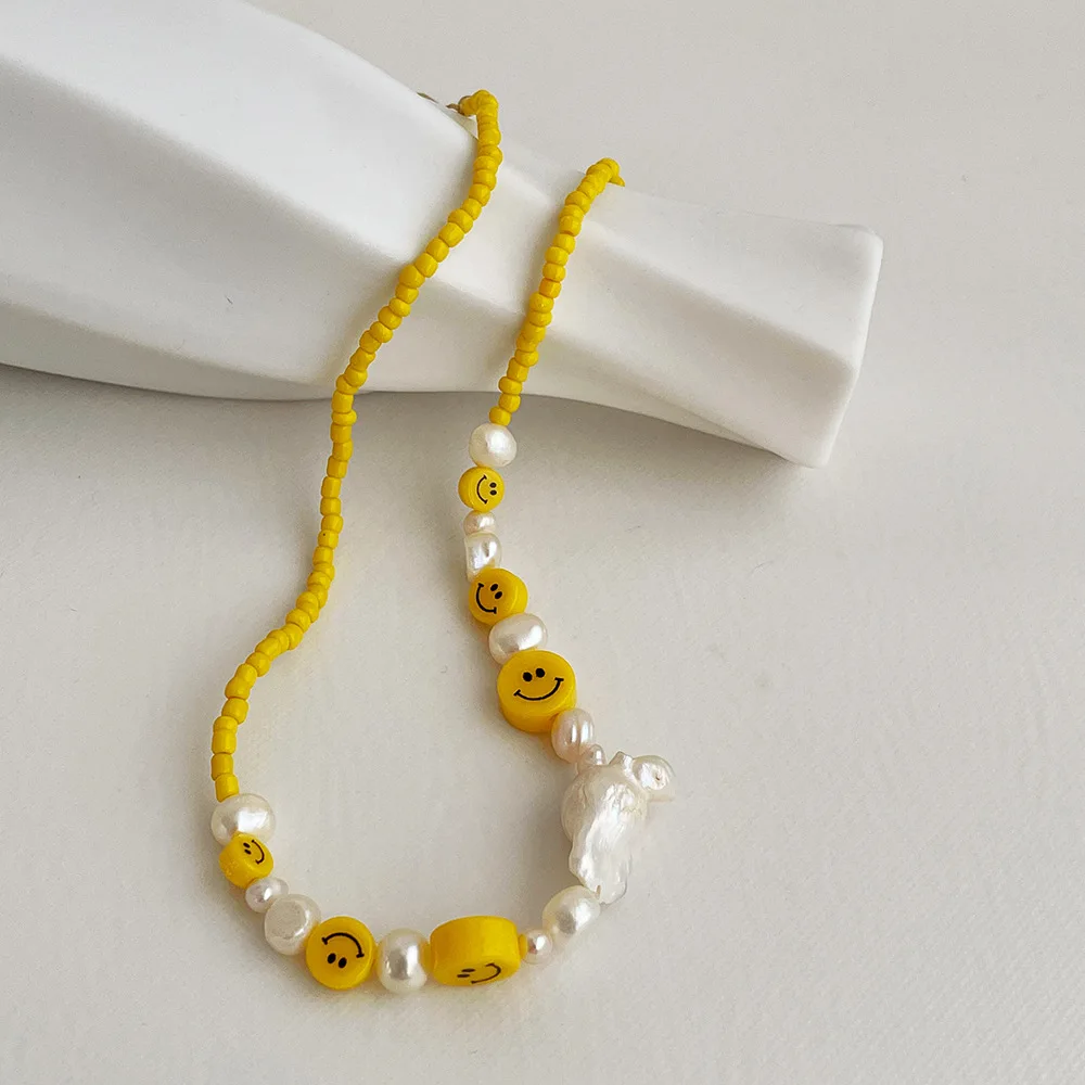 Minar Boho Yellow Color Irregular Beads Chokers Necklaces for Women Smile Face Nature Freshwater Pearl Necklace Jewelry Gifts
Minar Boho Yellow Color Irregular Beads Chokers Necklaces for Women Smile Face Nature Freshwater Pearl Necklace Jewelry Gifts