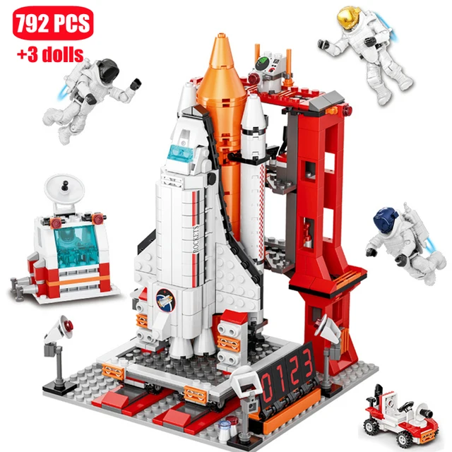 

City Aerospace Rocket Launch Center Architecture Building Blocks Model Ideas Space Astronaut Figures Bricks STEM Toys For Kids